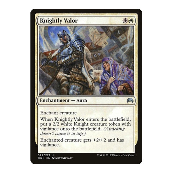 Knightly Valor (ORI) #22 Uncommon (Lightly Played) Magic Origins Magic: The Gathering: 2015