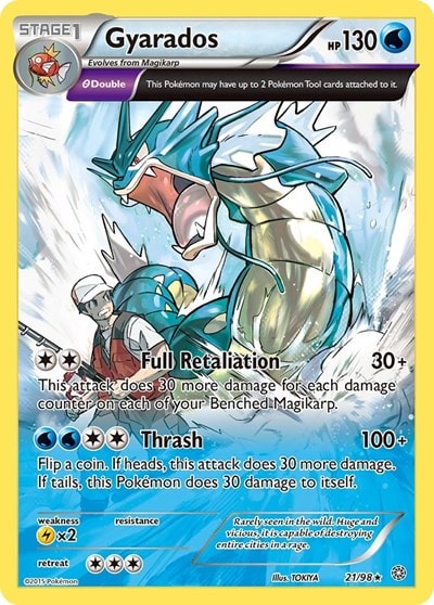Gyarados (21) (AOR) #21/98 Holo Rare (Reverse Holofoil Moderately Played) XY - Ancient Origins Pokemon: 2015