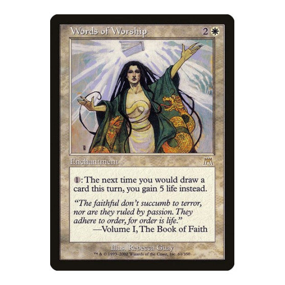 Words of Worship (ONS) #61 Rare Onslaught Magic: The Gathering: 2002