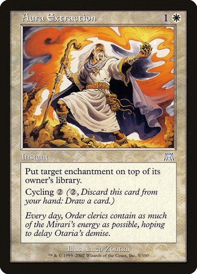 Aura Extraction (ONS) #5 Uncommon (Moderately Played) Onslaught Magic: The Gathering: 2002
