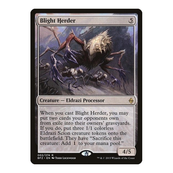 Blight Herder (BFZ) #2 Rare (Lightly Played) Battle for Zendikar Magic: The Gathering: 2015