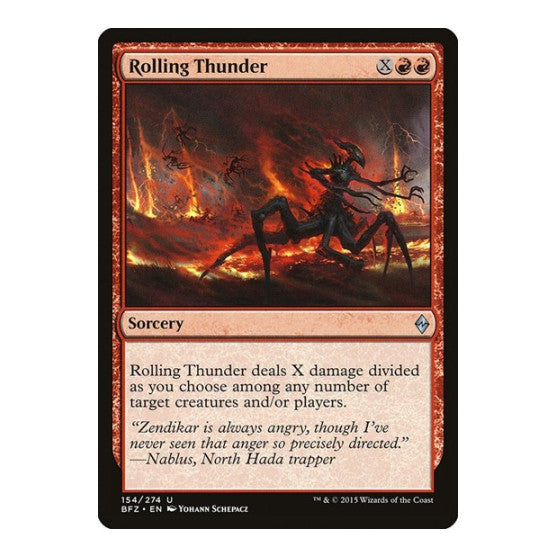 Rolling Thunder (BFZ) #154 Uncommon (Moderately Played) Battle for Zendikar Magic: The Gathering: 2015
