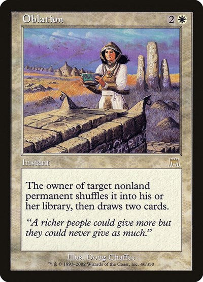 Oblation (ONS) #46 Rare (Lightly Played) Onslaught Magic: The Gathering: 2002