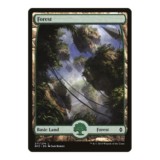 Forest (271) - Full Art (BFZ) #271 Land (Lightly Played) Battle for Zendikar Magic: The Gathering: 2015