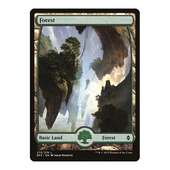 Forest (272) - Full Art (BFZ) #272 Land (Lightly Played) Battle for Zendikar Magic: The Gathering: 2015