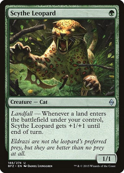 Scythe Leopard (BFZ) #188 Uncommon (Moderately Played) Battle for Zendikar Magic: The Gathering: 2015