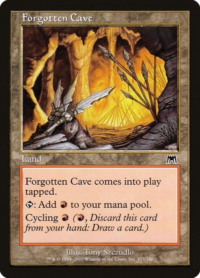 Forgotten Cave (ONS) #317 Common (Moderately Played) Onslaught Magic: The Gathering: 2002