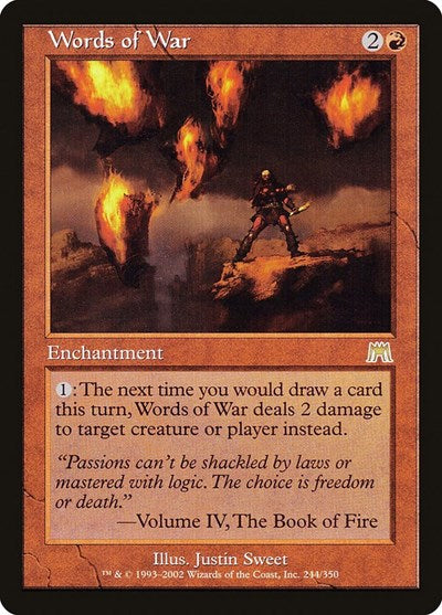 Words of War (ONS) #244 Rare (Lightly Played) Onslaught Magic: The Gathering: 2002