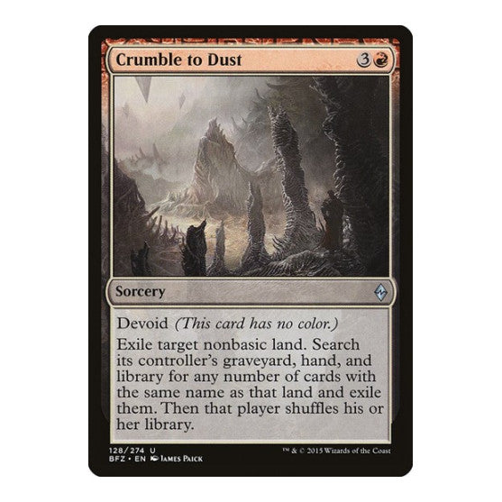 Crumble to Dust (BFZ) #128 Uncommon (Moderately Played) Battle for Zendikar Magic: The Gathering: 2015