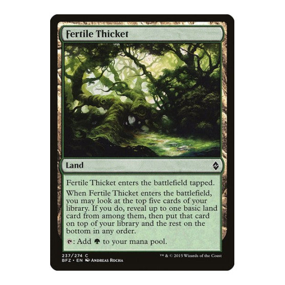Fertile Thicket (BFZ) #237 Common (Lightly Played) Battle for Zendikar Magic: The Gathering: 2015