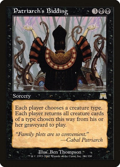 Patriarchs Bidding (ONS) #161 Rare (Near Mint) Onslaught Magic: The Gathering: 2002