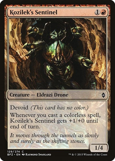 Kozileks Sentinel (BFZ) #129 Common Battle for Zendikar Magic: The Gathering: 2015