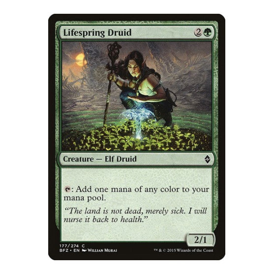 Lifespring Druid (BFZ) #177 Common Battle for Zendikar Magic: The Gathering: 2015