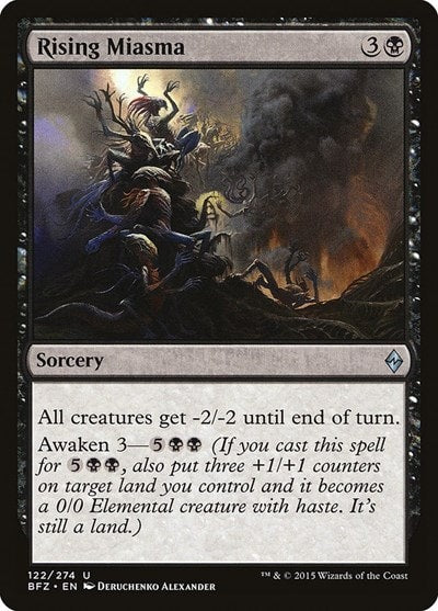 Rising Miasma (BFZ) #122 Uncommon (Lightly Played) Battle for Zendikar Magic: The Gathering: 2015