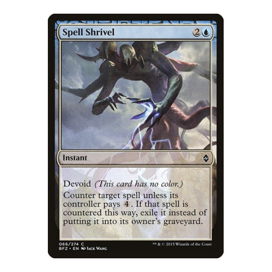 Spell Shrivel (BFZ) #66 Common (Lightly Played) Battle for Zendikar Magic: The Gathering: 2015