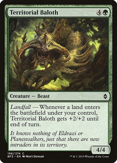 Territorial Baloth (BFZ) #196 Common (Lightly Played) Battle for Zendikar Magic: The Gathering: 2015