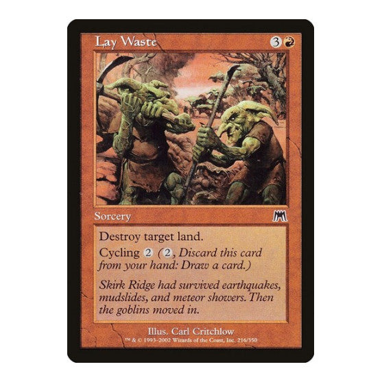 Lay Waste (ONS) #216 Common (Heavily Played) Onslaught Magic: The Gathering: 2002