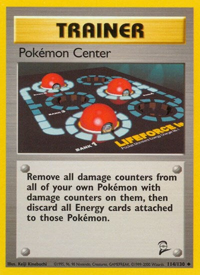 Pokemon Center (BS2) #114/130 Uncommon (Lightly Played) Base Set 2 Pokemon: 2000