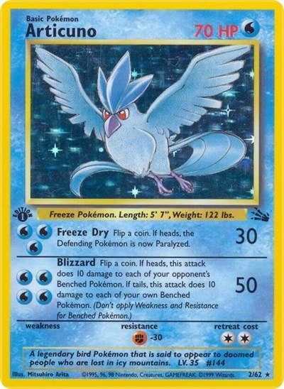 Articuno (2) (FO) #02/62 Holo Rare Fossil Pokemon: 1999