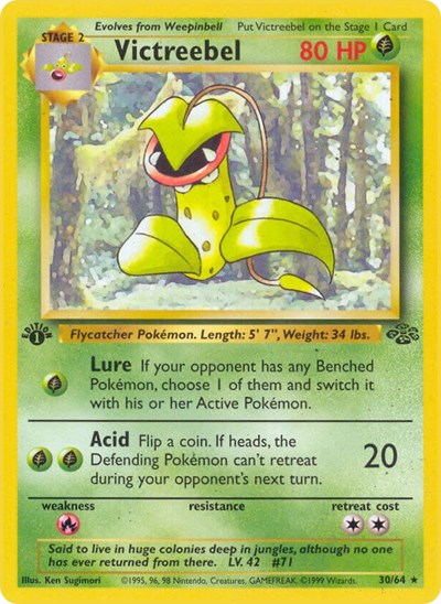 Victreebel 30 (JU) #30/64 Rare (Unlimited Lightly Played) Jungle Pokemon: 1999