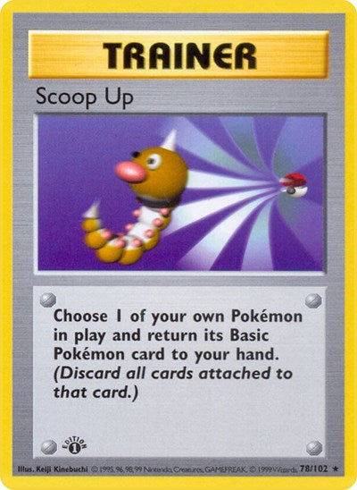Scoop Up (BSS) #078/102 Rare (Unlimited Heavily Played) Base Set (Shadowless) Pokemon: 1999