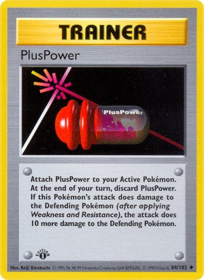 PlusPower (BSS) #084/102 Uncommon (Unlimited Lightly Played) Base Set (Shadowless) Pokemon: 1999
