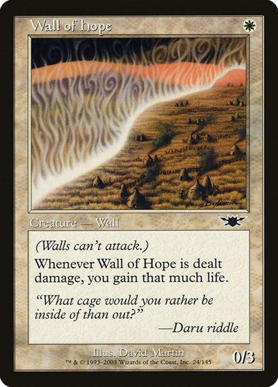 Wall of Hope (LGN) #24 Common (Moderately Played) Legions Magic: The Gathering: 2003