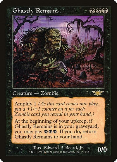 Ghastly Remains (LGN) #71 Rare (Heavily Played) Legions Magic: The Gathering: 2003