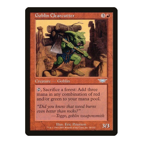 Goblin Clearcutter (LGN) #96 Uncommon (Moderately Played) Legions Magic: The Gathering: 2003