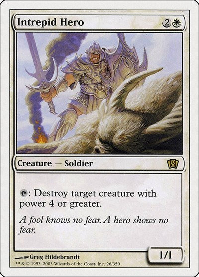 Intrepid Hero (8ED) #26★ Rare (Moderately Played) 8th Edition Magic: The Gathering: 2003