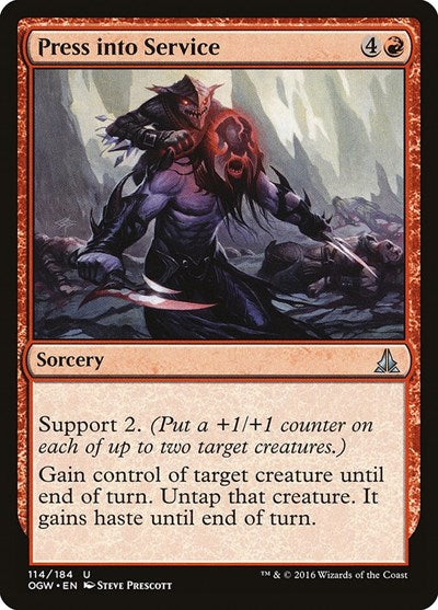 Press into Service (OGW) #114 Uncommon (Lightly Played) Oath of the Gatewatch Magic: The Gathering: 2016
