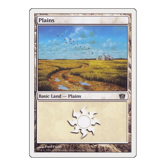Plains (334) (8ED) #334 Land (Moderately Played) 8th Edition Magic: The Gathering: 2003