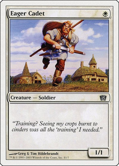 Eager Cadet (8ED) #S1 Common (Moderately Played) 8th Edition Magic: The Gathering: 2003