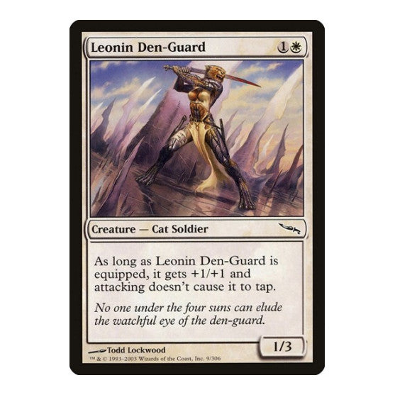 Leonin Den Guard (MRD) #9 Common (Moderately Played) Mirrodin Magic: The Gathering: 2003