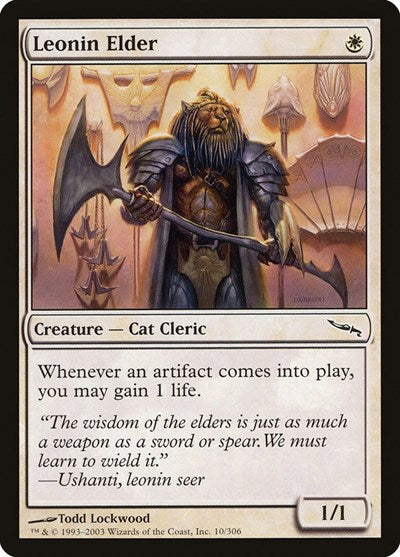 Leonin Elder (MRD) #10 Common (Moderately Played) Mirrodin Magic: The Gathering: 2003