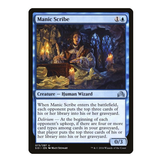 Manic Scribe (SOI) #73 Uncommon (Lightly Played) Shadows over Innistrad Magic: The Gathering: 2016