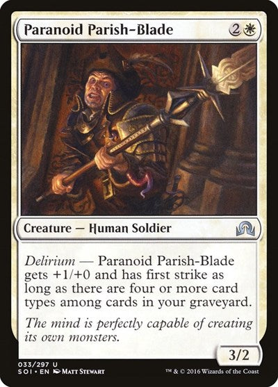 Paranoid Parish Blade (SOI) #33 Uncommon (Lightly Played) Shadows over Innistrad Magic: The Gathering: 2016