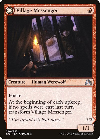 Village Messenger (SOI) #190 Uncommon (Lightly Played) Shadows over Innistrad Magic: The Gathering: 2016