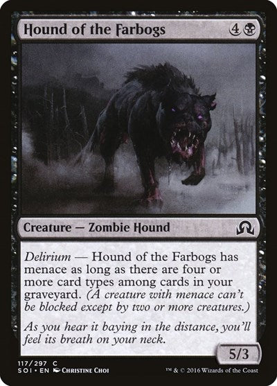 Hound of the Farbogs (SOI) #117 Common (Lightly Played) Shadows over Innistrad Magic: The Gathering: 2016