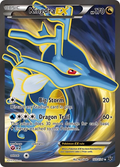 Kingdra EX Full Art (FCO) #122/124 Ultra Rare (Holofoil Moderately Played) XY - Fates Collide Pokemon: 2016