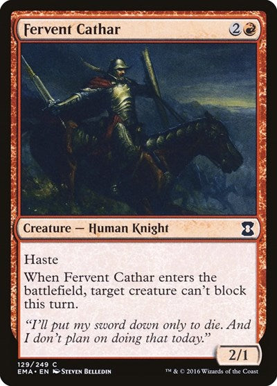 Fervent Cathar (EMA) #129 Common (Foil Lightly Played) Eternal Masters Magic: The Gathering: 2016