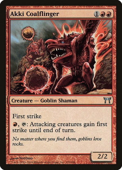 Akki Coalflinger (CHK) #152 Uncommon (Lightly Played) Champions of Kamigawa Magic: The Gathering: 2004