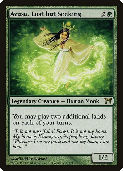 Azusa Lost but Seeking (CHK) #201 Rare (Heavily Played) Champions of Kamigawa Magic: The Gathering: 2004