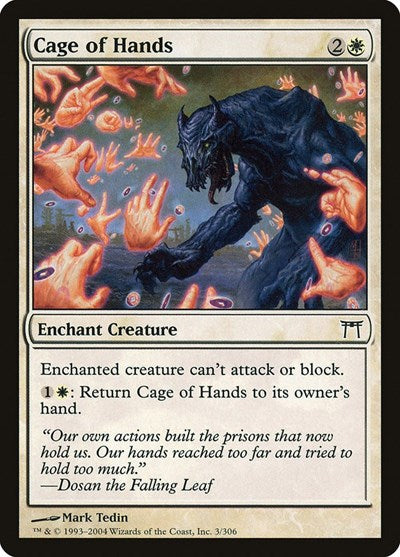 Cage of Hands (CHK) #3 Common (Moderately Played) Champions of Kamigawa Magic: The Gathering: 2004