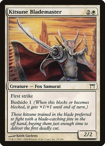 Kitsune Blademaster (CHK) #25 Common (Heavily Played) Champions of Kamigawa Magic: The Gathering: 2004