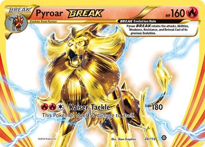 Pyroar BREAK (STS) #24/114 Rare BREAK (Holofoil Near Mint) XY - Steam Siege Pokemon: 2016