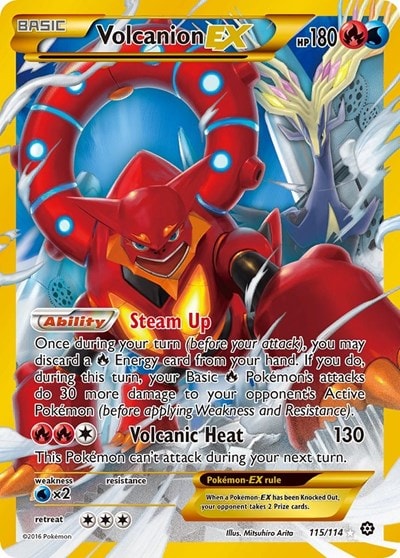 Volcanion EX (Secret) (STS) #115/114 Secret Rare XY - Steam Siege Pokemon: 2016