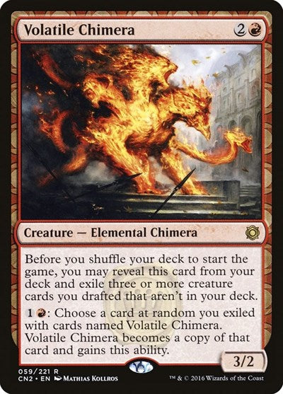 Volatile Chimera (CN2) #59 Rare (Lightly Played) Conspiracy: Take the Crown Magic: The Gathering: 2016
