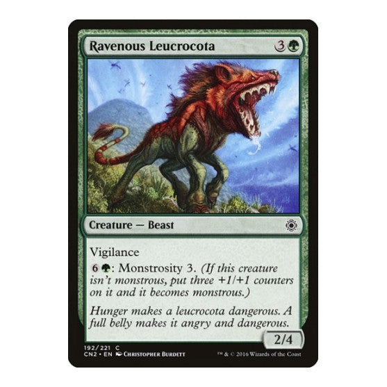 Ravenous Leucrocota (CN2) #192 Common (Lightly Played) Conspiracy: Take the Crown Magic: The Gathering: 2016