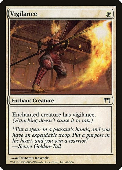 Vigilance (CHK) #49 Common (Moderately Played) Champions of Kamigawa Magic: The Gathering: 2004